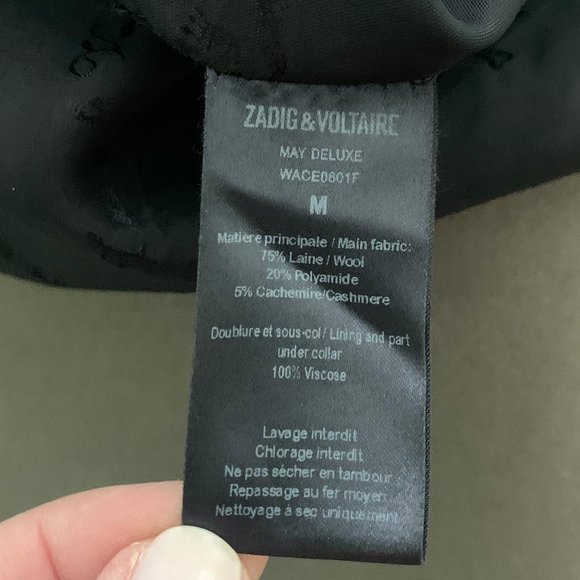 Zadig and Voltaire Deluxe Wool Cashmere Coat Taupe Size M - Picture 7 of 8